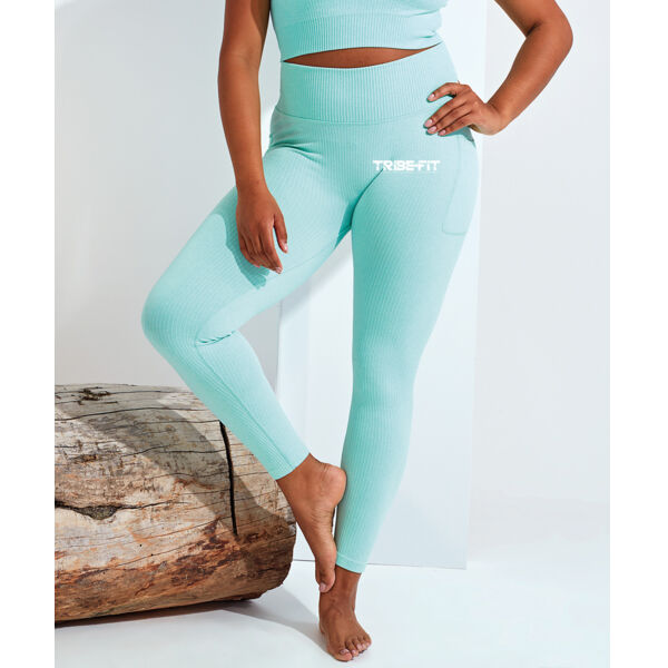 Tribefit  - Women's ribbed seamless 3D fit multi-sport leggings Thumbnail